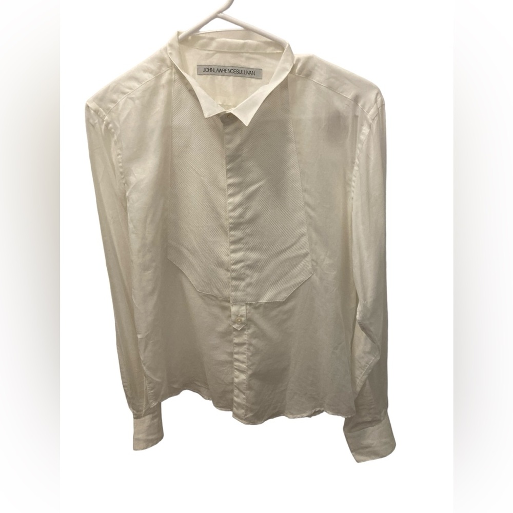 John Lawrence Sullivan White Button Down Shirt- Tuxedo-Style-Sz 40-Made in Japan
